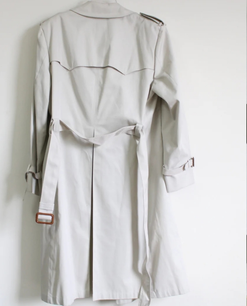 SOLD Christian Dior Vintage Mens Tan Khaki Trench Coat Ankle Length - Picture 11 of 15